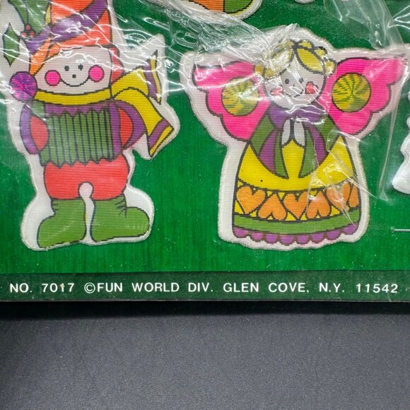 Vintage Fun World Soft Puffy 3D Christmas Stickers 1980s Neon Kitsch Taiwan READ - Picture 6 of 9